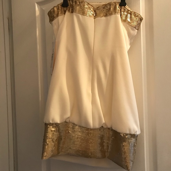 COPY - Badgley Mischka Cream colour dress. - Picture 5 of 5